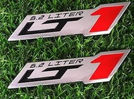 2pcs LT 1 6.2 Liter ZR1 Emblem Engine Hood Badge Decal Replacement for C4 C7 (Chrome)