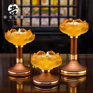 Candle lamp holder Liuli lotus candle holder Buddha lamp base butter lamp holder Home Buddhist