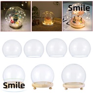 SMILE Glass cloche Fairy Lights Terrarium Tabletop Spherical Terrarium Glass Vase Jar Flower Storage box