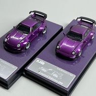 Flame 1/64 Porsche RWB 993 964 Purple Carbon Alloy Car Model Diecast Car Toy Collection Birthday Gif
