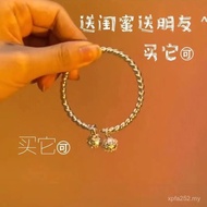 One S999 Retro Style Bell Bracelet Does Not Fade Double Palace Female Sterling Silver Birthday Gift 