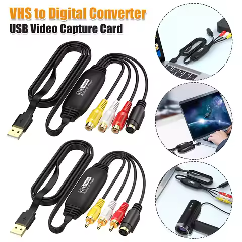 USB Video Capture Card VHS TV DVD VCR Audio Capture Adapter Card RCA To USB Video Converter for /PC