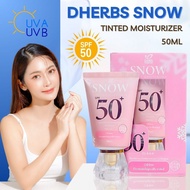 DHerbs Snow Sunscreen SPF50 PA+++ Tinted Moisturiser Lightweight Hydrating Tone-Up Glowing Skin 40gm