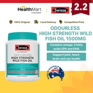 [SG] Swisse Odourless High Strength Wild Fish Oil, 1500mg 400 Capsules/ 4 x Fish Oil Concentrate/ Co