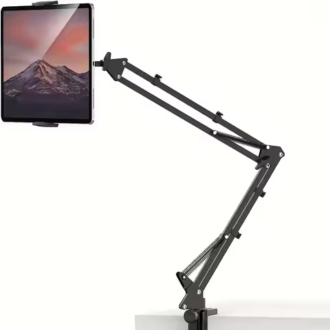 Desktop Adjustable Tablet Stand Bed Carbon Steel Tablet Stand Flexible Tablet Arm Clip Foldable Phon