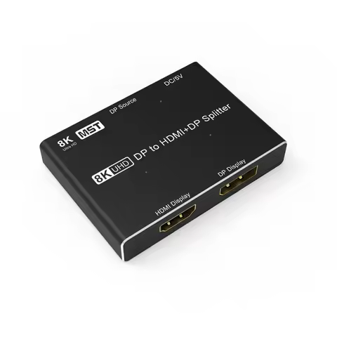 DisplayPort to HDMI DP Splitter MST SST Split Display Adapter 8K@60Hz 4K@144Hz Video Display Convert