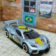 [NEW] Chevrolet Corvette C8.R Silver Racing Edition Diecast Alloy Car 1:64 Scale - Loose Item High Q