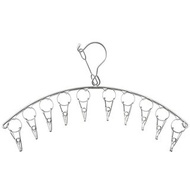 **包郵** 防風加粗襪架 不銹鋼夾子衣架 簡易晾衣架 襪子架 [平行進口]