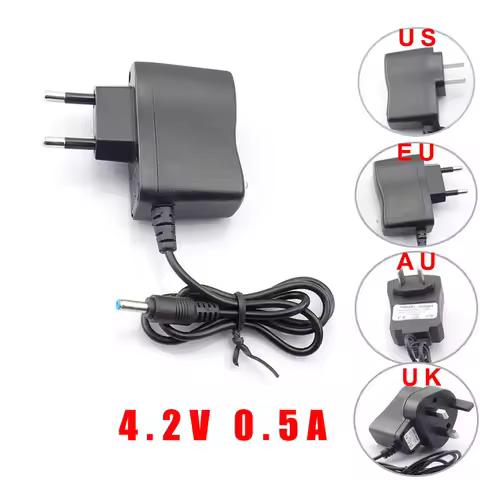 AC 110V 220v To DC 4.2V 0.5A 500ma Power Adapter supply for 3.7V 18650 rechargeable Battery led torc