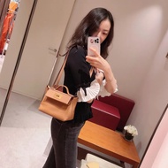 New Dumpling Bag 2424 Kelly mini First Layer Cowhide Wing Bag Shoulder Handbag Backpack