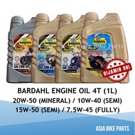 Bardahl Racer Engine Oil 4T 1 Litre - Mineral 20W-50 / Semi 10W-40 / Semi 15W-50 / Fully 7.5W-45