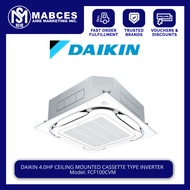 Daikin 4HP Ceiling Cassette With Standard Decorative Panel (White) Inverter Aircon FCF100CVM