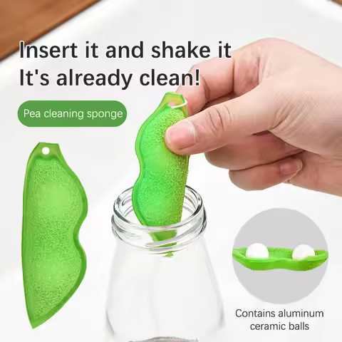 Beans Shaped Bottle Cleaning Sponge Magic Beans Cleaner Reusable Bottle Cleaning Beans Sponge Intern