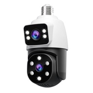 GO Auto-4MP Bulb Wifi PTZ Surveillance Camera Wireless 2MP Dual Lens Night Vision Human Tracking Sec
