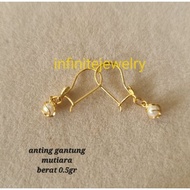 1/ 2 gram pearl hanging gold earrings