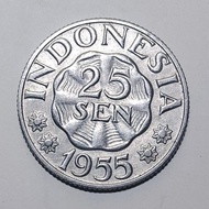 Uang koin kuno Indonesia Nominal 25 Sen Thn 1955 Original Cakep.Tp1899