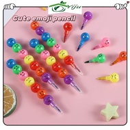 [ready stock] 7 Colors EMOJI Bullet Crayon Bullet pencil Writing tool Kawaii cute emoji pencil