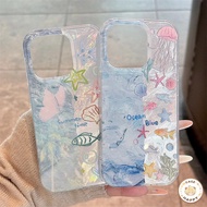 Infinix Smart 7 POP 7 Note 30 Pro 4G Tecno Spark GO 2023 Case Underwater World Graffiti Cute Fish Sh