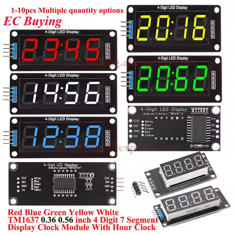 TM1637 LED Display Module for Arduino 4 Digit 7 Segment 0.36 0.56 inch 0.36'' 0.56" Time Clock Hour 
