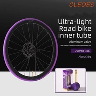 CLEOES 700 Bicycle Tube, Aluminum Valve 700C 700c Inner Tubes, Bike Tubes 700 TPU 60/80mm Ultralight 700c Tube MTB