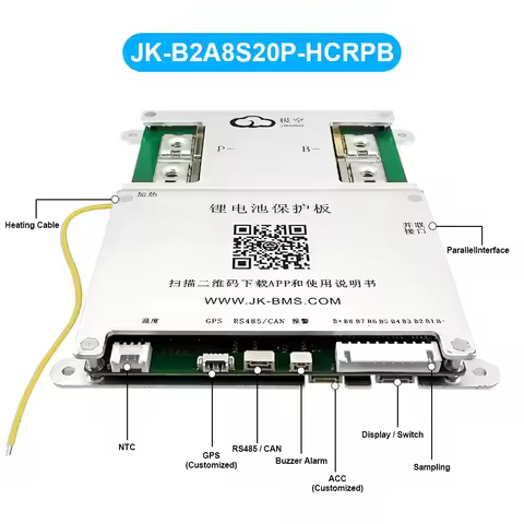 JIKONG Smart BMS JK-B2A8S20P-HCRPB Active Balance for 8S 20S Battery 100-300A with RS485 HEAT CAN Pa