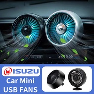 ISUZU D-MAX MU-X Mini Car USB Fan Car Dashboard Air Outlet Colorful Lights Fan For ISUZU Dmax Mux Pa