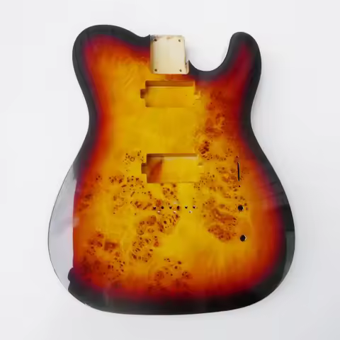 TL Electric Guitar Body with White edging Alder Wood Burl Veneer