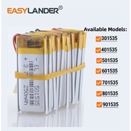 10PCS 3.7V 300mAh 301535 401535 501535 601535 701535 801535 901535 Rechargeable Lithium Li ion Polym