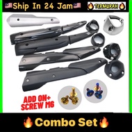 Y15 Y15ZR V1 V2 Ekzos Cover SILVER + M6 SKRU TITANIUM GOLD EXHAUST MUFFLER PROTECTOR COVER PLATE Yam