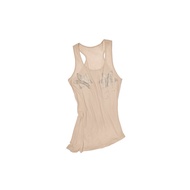 1JINN STUDIO Pure Cotton Workwear Vest Womens Mid-Length Slim Fit Top with Flower Rhinestones Studio