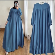gamis putih crinkle jumbo LD 120 //gamis crinkle airflow jumbo ld 120 // gamis polos crinkle airflow