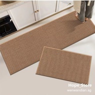 Premium Kitchen Floor Mats Anti-Slip Rubber Back Carpets Oil-proof Linen Carpet Rattan Natural Handm