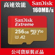 【現貨】SanDisk Extreme 256GB 160MB/s Micro SD 記憶卡 (無附轉接卡) 0304