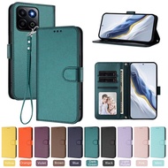 Luxury Flip Leather Case for Honor X7C Case Honor 200 Smart ALT-LX2 ALT-NX1 Case Magnetic Wrist Lany