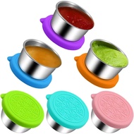 50ml Sauce Food Condiment Container for Taking out, Advanced Stainless Steel Condiment Containers wi