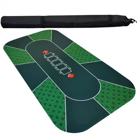 1.2m/1.8m/2.4m Texas Hold'em Pokers Tablecloth Deluxe Suede Rubber Pad Casino Poker Set Roulette Dic