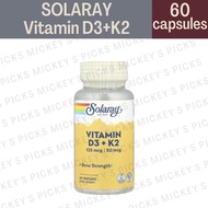 Solaray, Vitamin D3 + K2, Soy-Free, 60 VegCaps