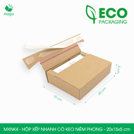 MXNK4 - 20x15x5 cm - 60 hộp carton đóng hàng xếp nhanh có keo niêm phong - Hộp gói hàng hộp quà