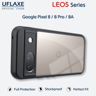 UFLAXE LEOS - For Google Pixel 8 / Pixel 8 Pro / Pixel 8A Case - Matte Clear Shockproof Hard Case | 