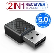 2in1 USB Bluetooth 5.0 Transmitter &amp; Receiver, Smallest USB Bluetooth Audio Adapter Wireless Handsfree Car Kit