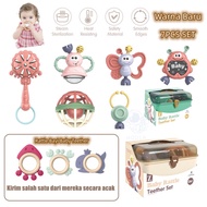 NODIA 7pcs Baby Teether Box/ Toys Baby Rattle Toys Baby Teether Toys/Teething Kit Educational Toys 6
