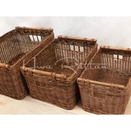 Bakul Rotan Organiser Basket with handle / Storage basket / Bakul simpanan rotan / Bakul anyaman