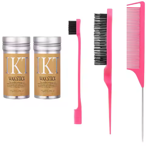 Women Hair Wax Stick Set with Slick Back Brushes Gel Pomade for Kids Little Girls Toddler Flyaway Ha