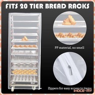 [IhoceMY] Zippered PVC Bun Pan Rack Cover Lightweight Dish Dryer Rack Shelf Rack for Bakery Plate Ra