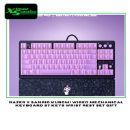 Razer x Sanrio Kuromi Wired Mechanical Keyboard 87 Keys Wrist Rest Set