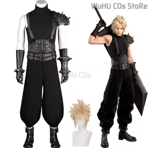 FF VII Rebirth FINAL FONTASY Cloud Strife Cosplay Costume Wig Anime Game Cloud Cosplay Uniforms Shoe