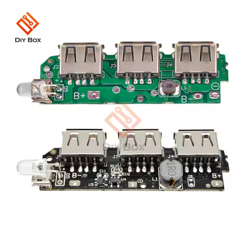 3 USB Output 5V 1A 2A Mobile Power Bank Charging Module 18650 Lithium Battery Charger Board LED Indi