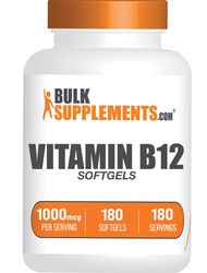 BulkSupplements.com Vitamin B12 1000 mcg Softgels - Cyanocobalamin, Vitamin B Supplements, B12 Pills