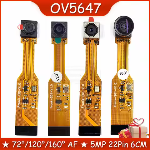 OV5647 Camera Module for Raspberry Pi 5 ZERO Camera Wide Angle Fisheye Night Vision Edition 120 160