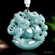 Jade Pendant Natural A-Product Pendant Women's Three-Dimensional Jade Men Blue Water Wholesale Ice S